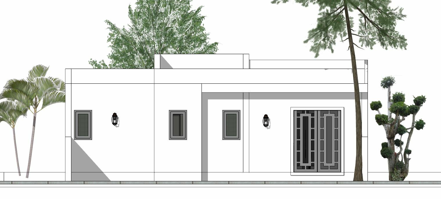 33×25 Feet Modern House Plan 10×7.5 Meter 2 Beds 2 Baths Terrace (A4 Hard Copy)