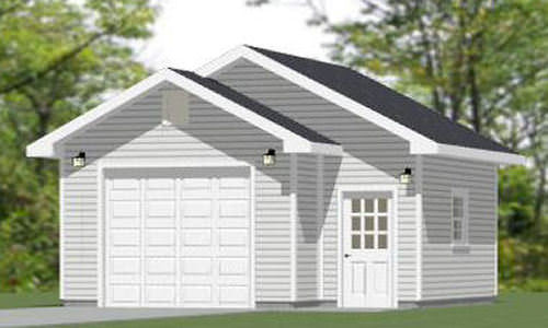 20×20 1-Car Garage — 376 sq ft — PDF Floor Plan — Model 1