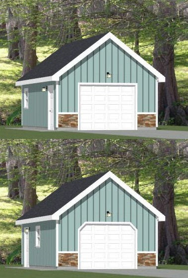 16×24 1-Car Garage — 384 sq ft — PDF Floor Plan — Model 6A