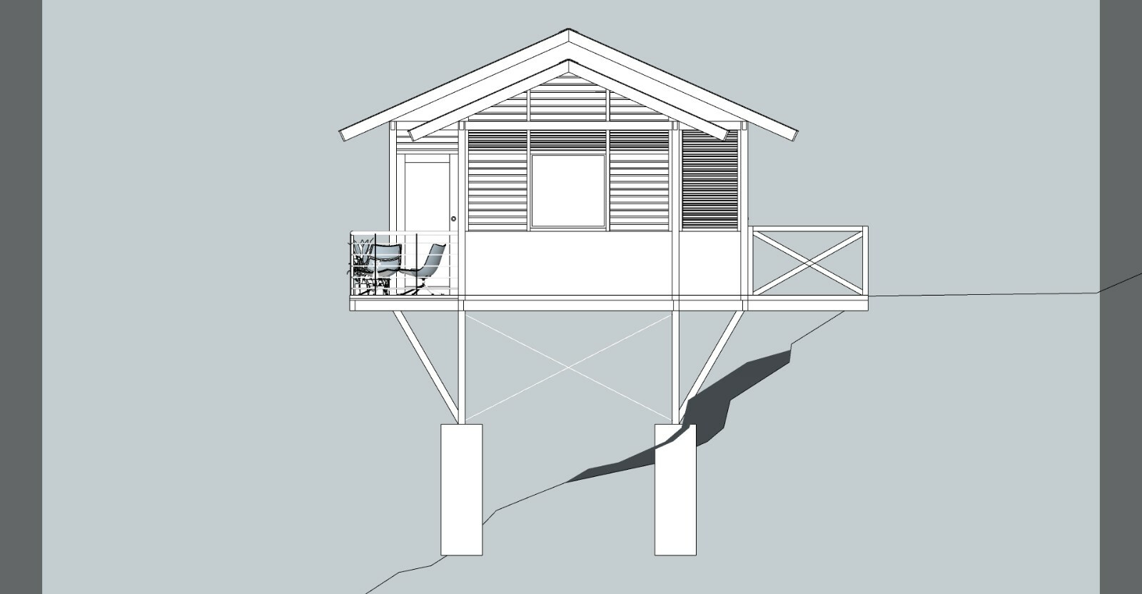 Modern Cabin House Plan 3D images DWG CAD File And PDF For Blueprint Plans