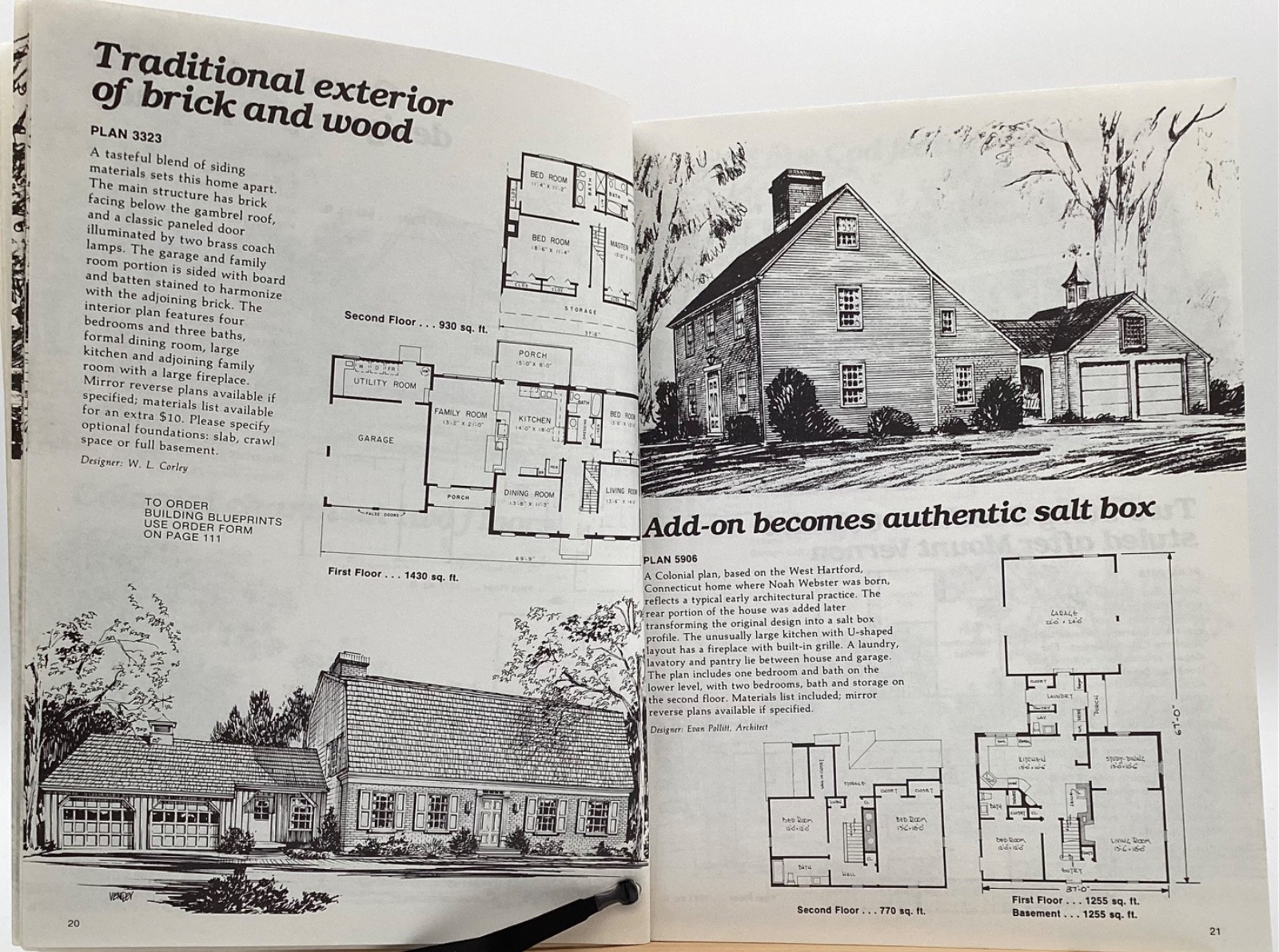 Vintage 1978 Colonial Home Plans Catalog Blueprints Classic Two Story Tradition