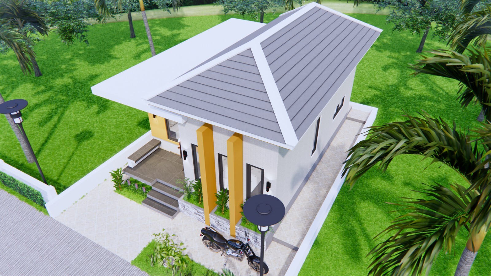 20×27 Feet Small House Plans 6×8 Meter 2 Bed 1 Bath Hip Roof PDF (A4 Hard Copy)