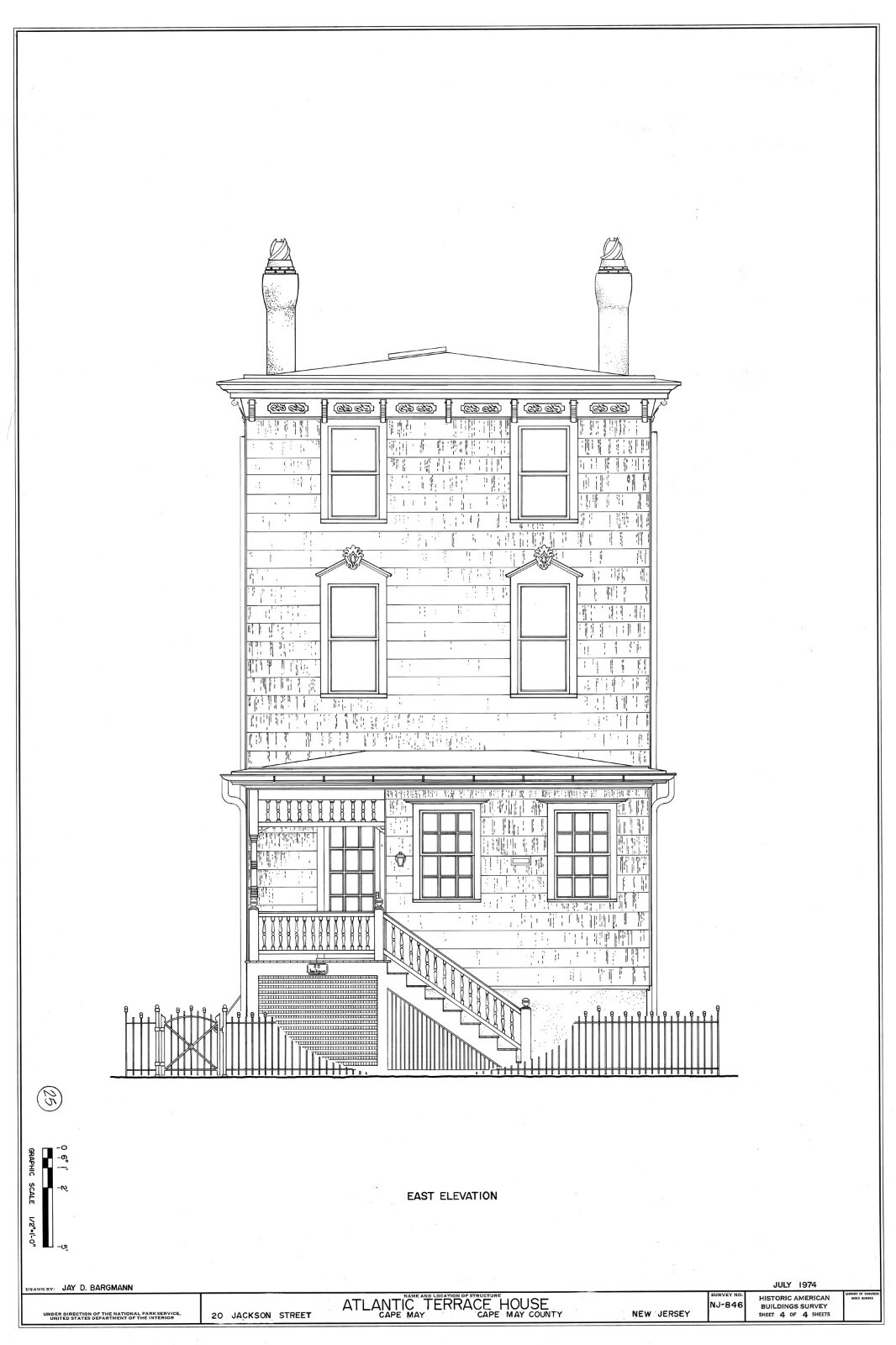 Victorian townhouse architectural drawings, traditional front porch, 8 bedrooms