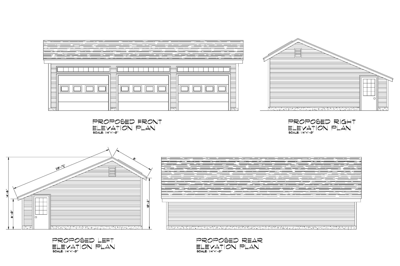 24’X38′- 38’X24′ SALT BOX 3 CAR GARAGE PLANS POLE BARN GARAGE PLAN 17-2438-SB-1
