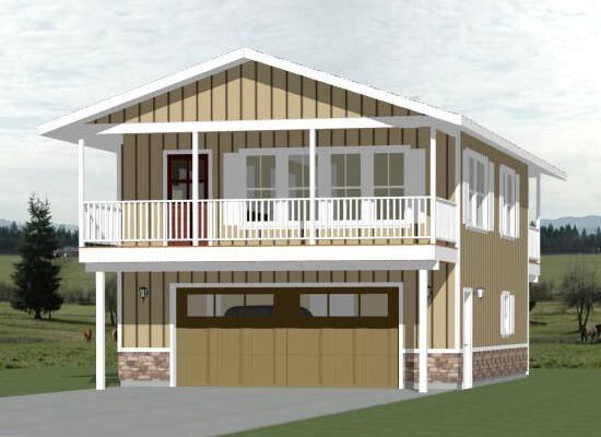 24×32 House — 1 Bedroom 1.5 Bath — 851 sq ft — PDF Floor Plan — Model 8D