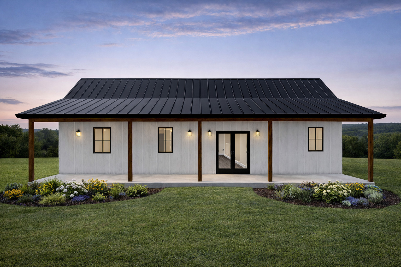 Modern Farmhouse Barndominium House Plans PDF | 1525 Sq Ft | 3 Bed 2 Bath