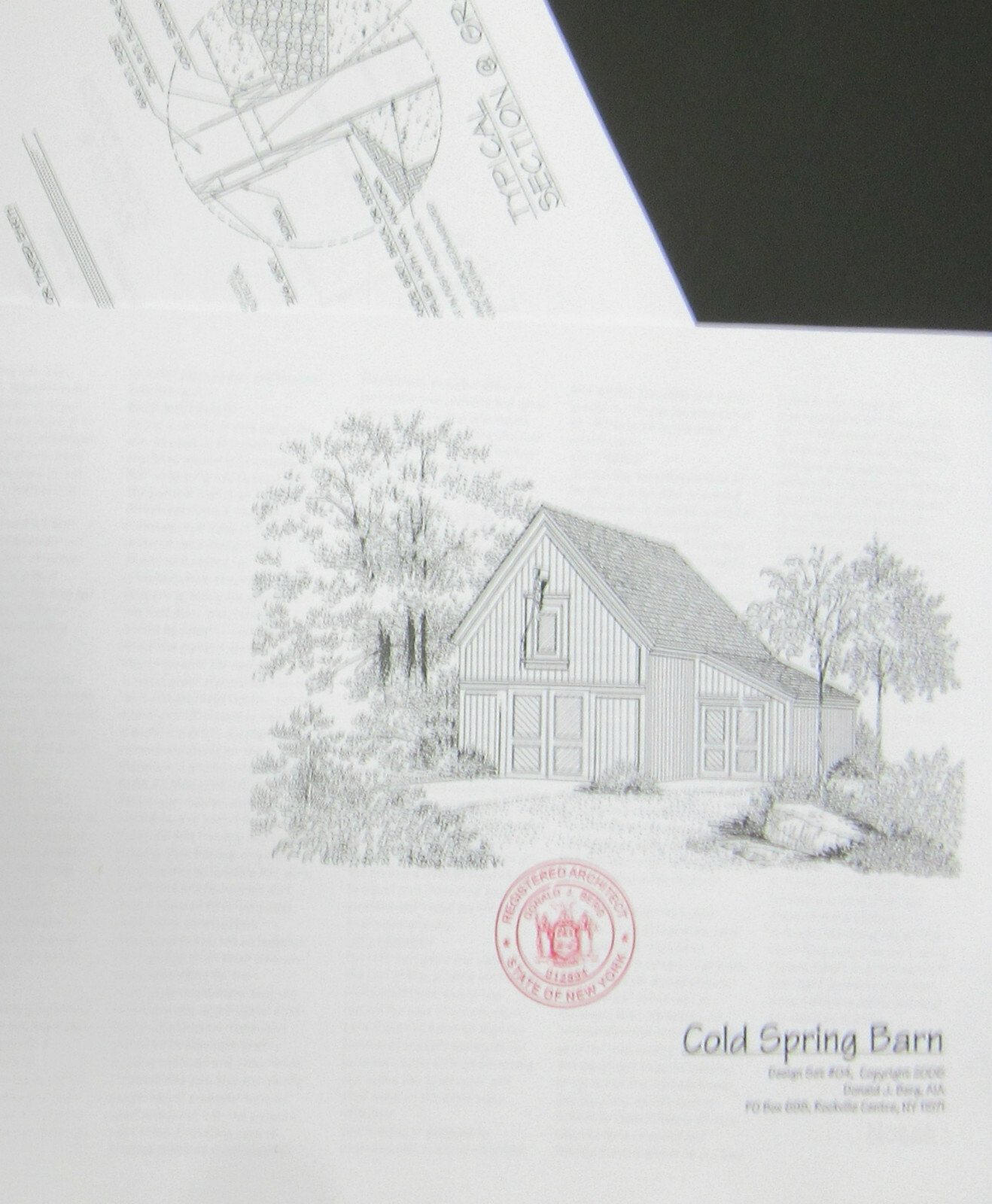 Cold Spring Car Barn & Shop with Loft – 3 Sets of Pole Barn Plans (eB-104×3)