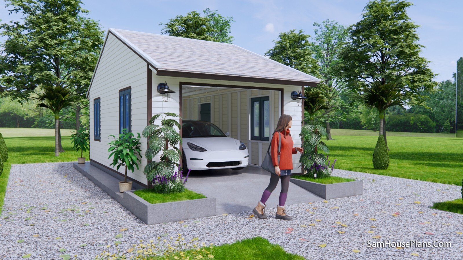 13×23 Feet 4×7 Meter 1 Car Garage Gable Roof Shed Plan PDF Plans (A4 Hard Copy)