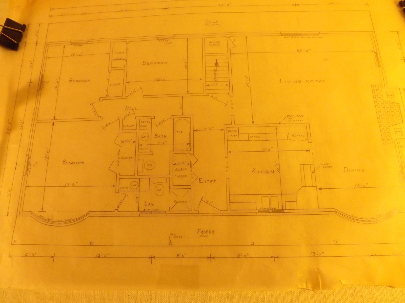 VINTAGE HOUSE BLUEPRINTS #5— 12″ X 18″ SEE PICTURES 7 PAGES