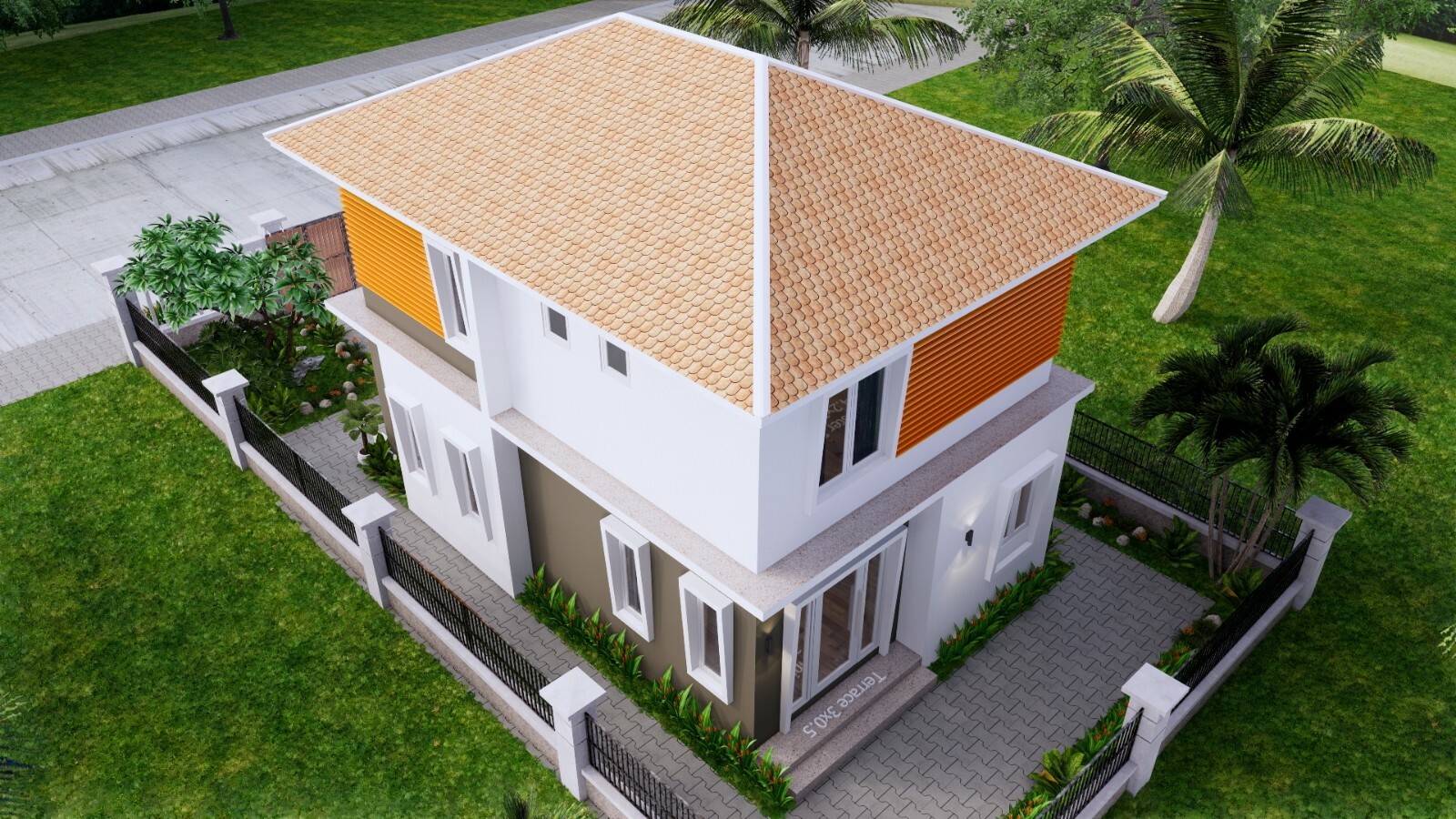 20×30 Feet Small House Plan 6×9 Meter 3 Beds 3 Baths Hip Roof PDF (A4 Hard Copy)