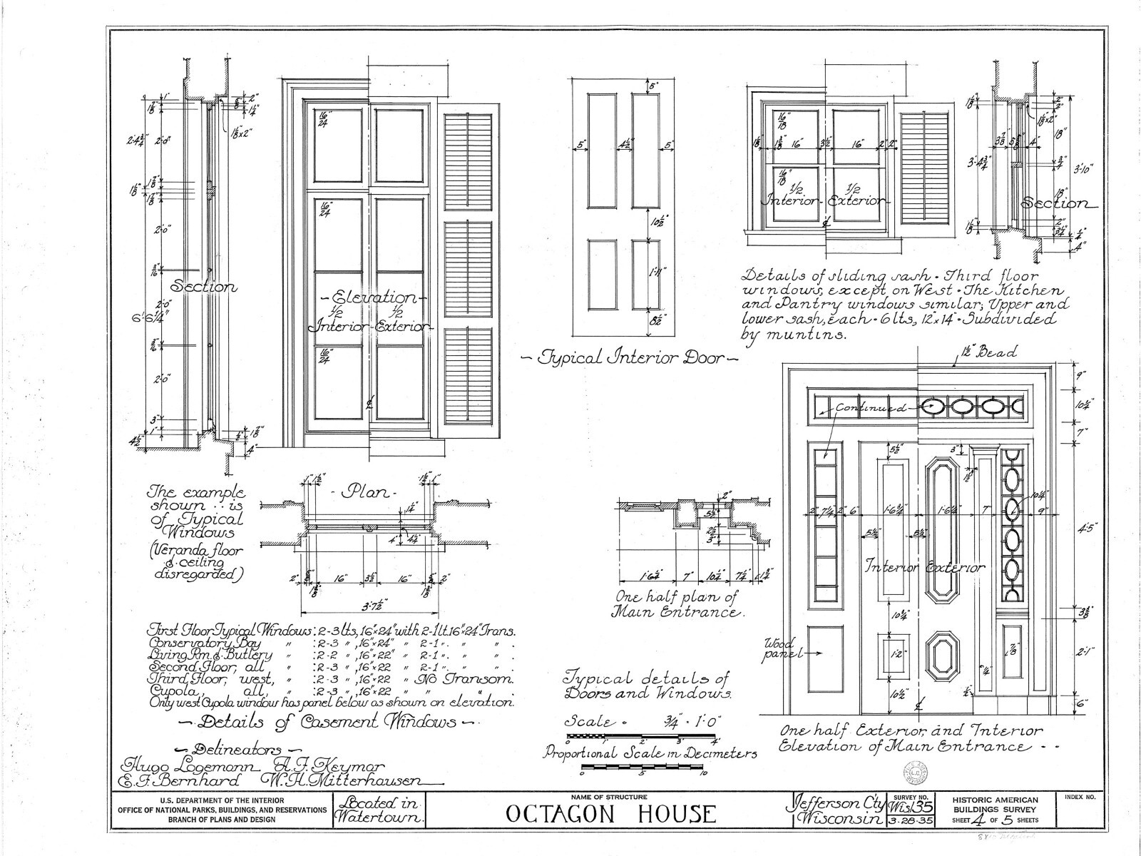 Authentic Victorian Octagon House Plans, wraparound porches, printed drawings