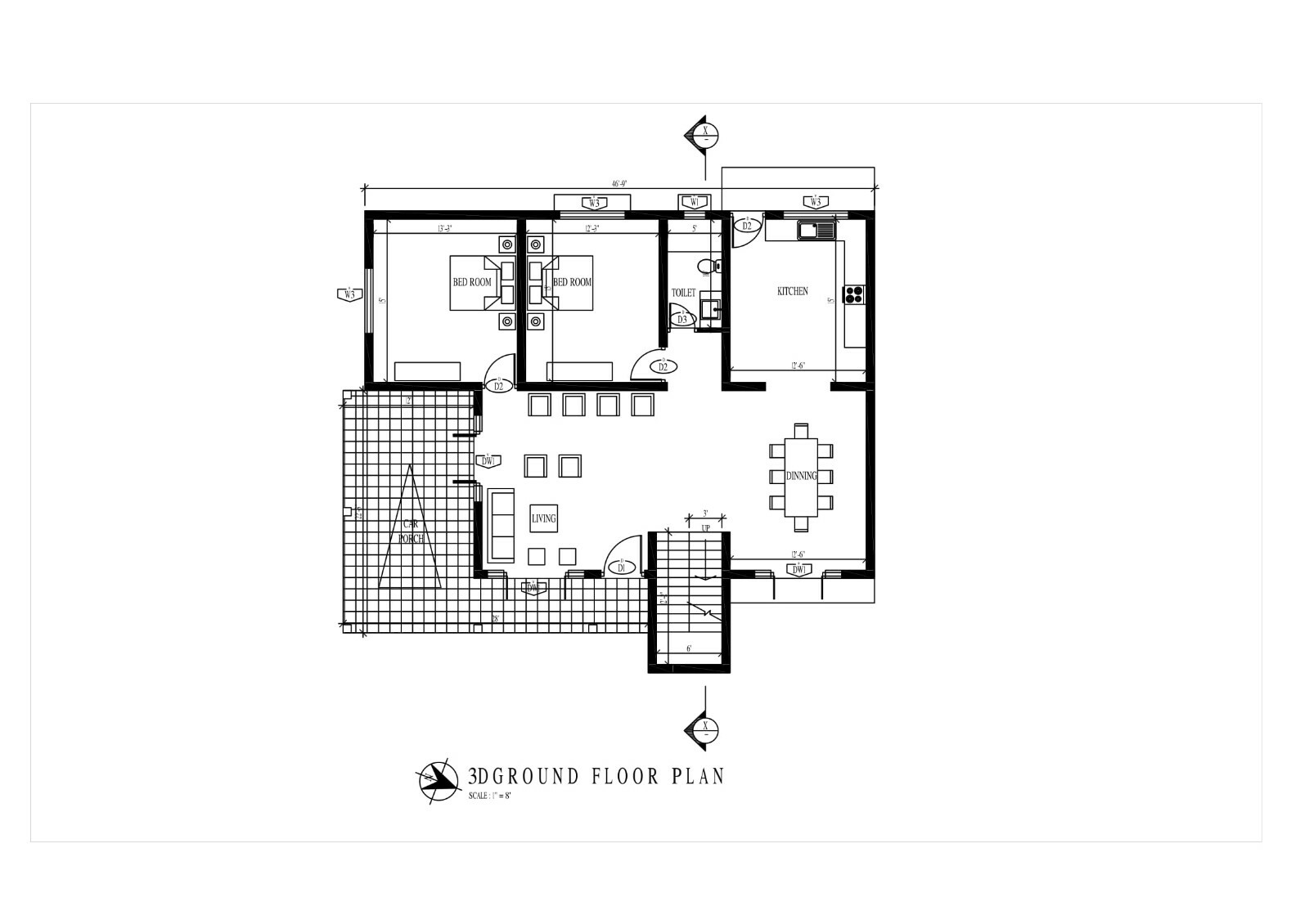 Modern House Plan Roof Type 3D Images DWG CAD File And PDF For Blueprint Plans