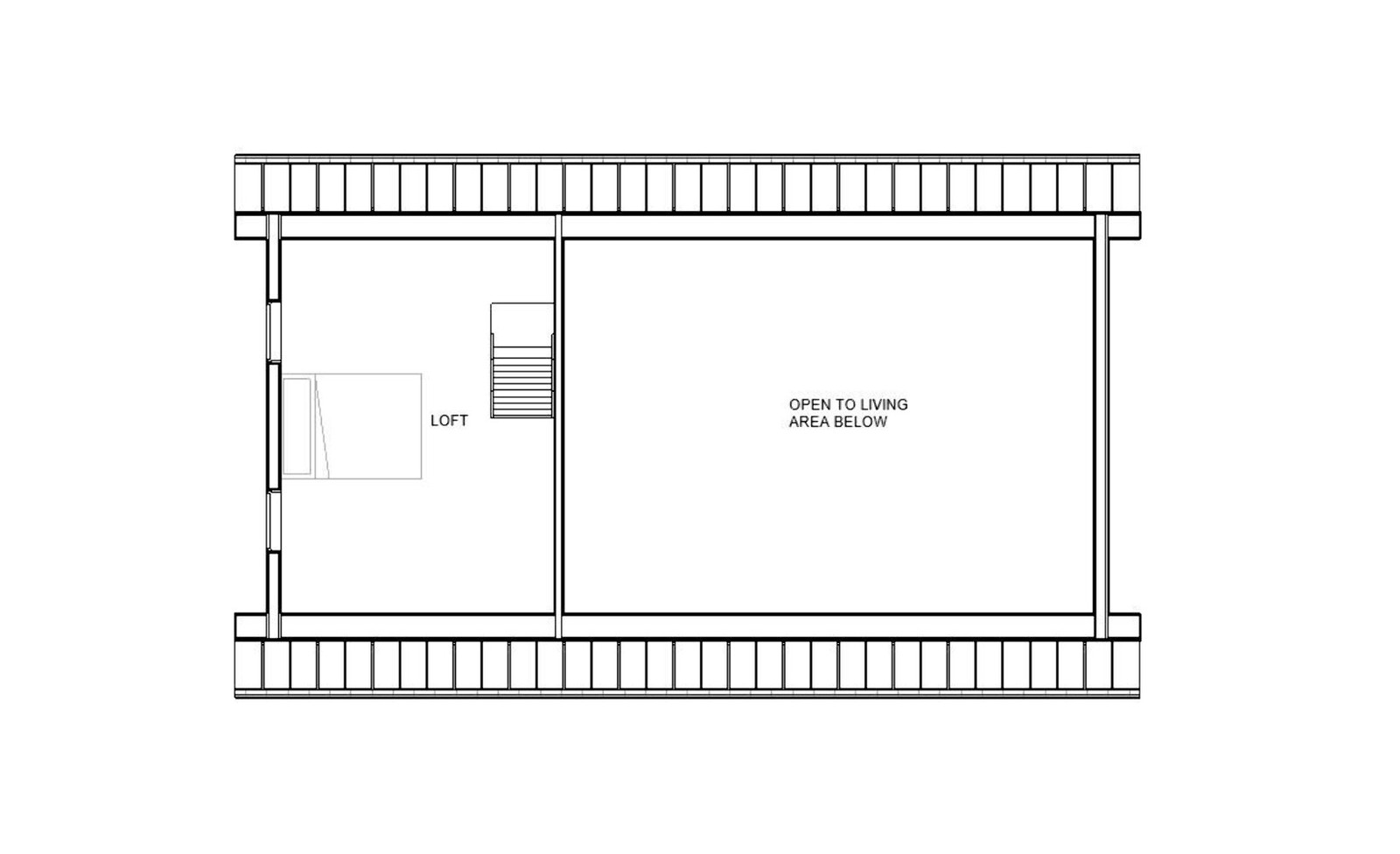 Modern Cabin Design – Minimal Scandavian 880 Square Feet – 2 Bed 1 Bath – Drawin