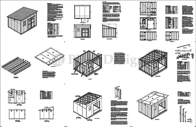 Shed Plans, 10′ x 12′ Deluxe Modern Roof Style #D1012M, Free Material List