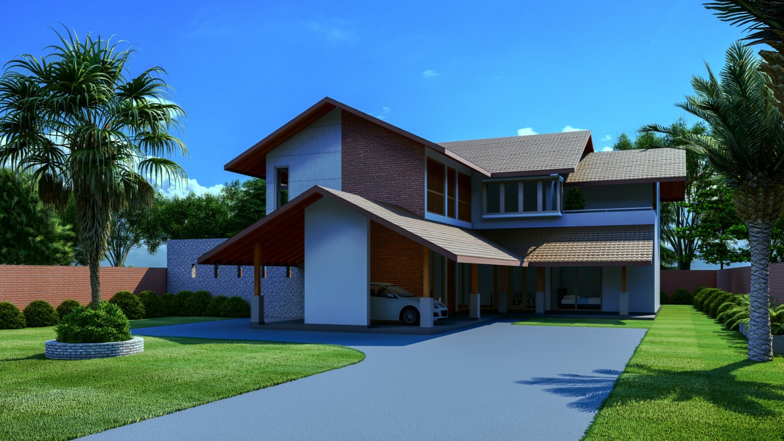 Modern House Plan 3D images DWG CAD File And PDF For Blueprint Plans