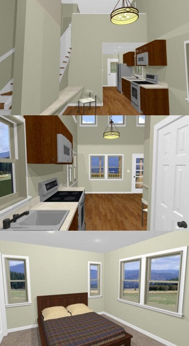 14×26 Tiny House — 493 sq ft — PDF FloorPlan — Model 1A