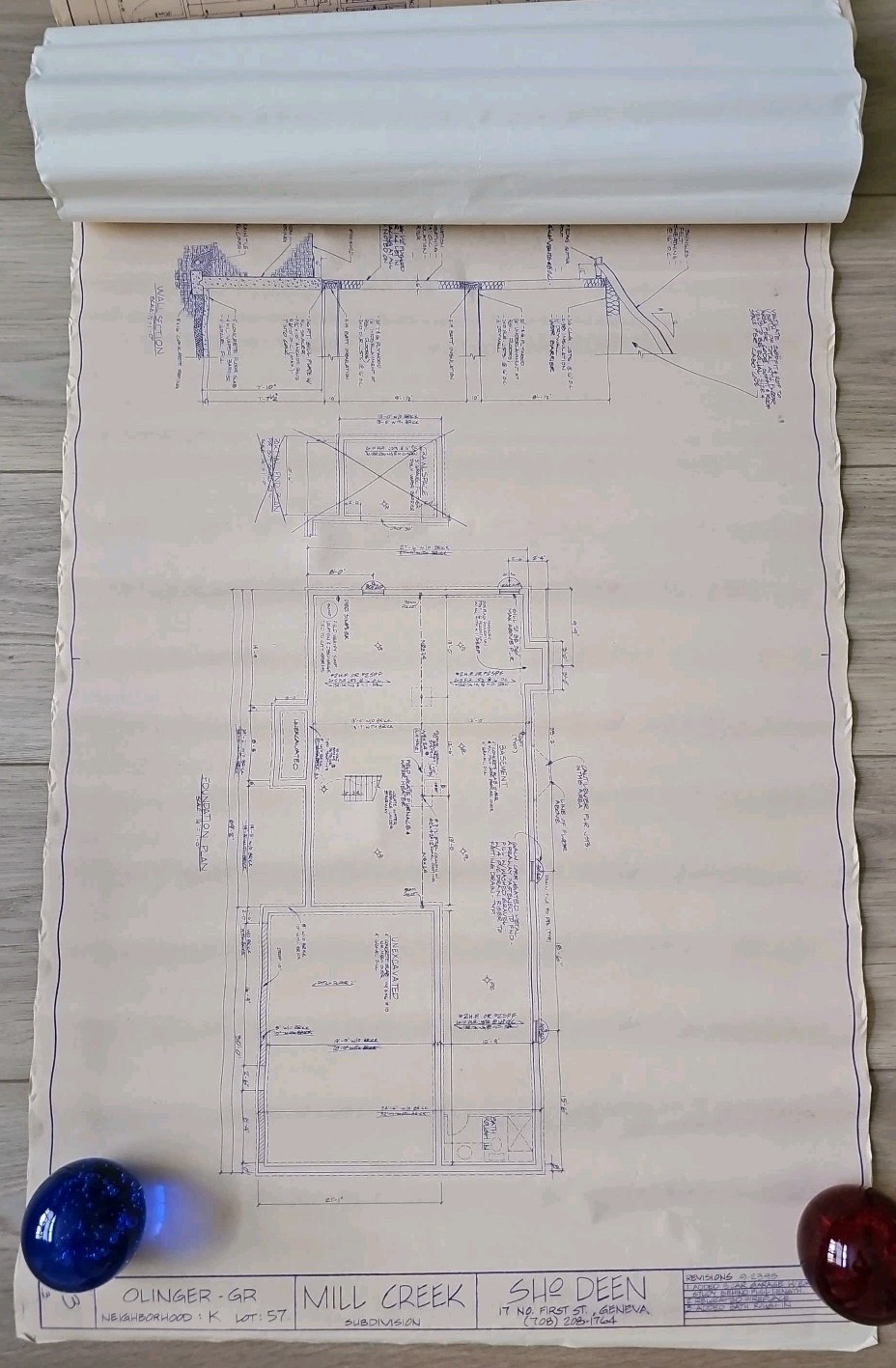 1995 Home Builder Blueprints Architectural Drawings Set Of 3 w Revisions SHODEEN