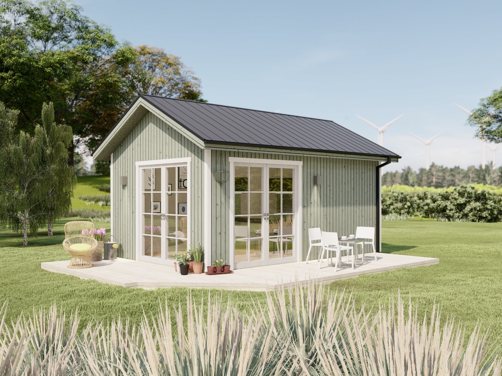 12’x18′ Small Garden house Plans, Backyard Office Blueprints,Tiny house drawings