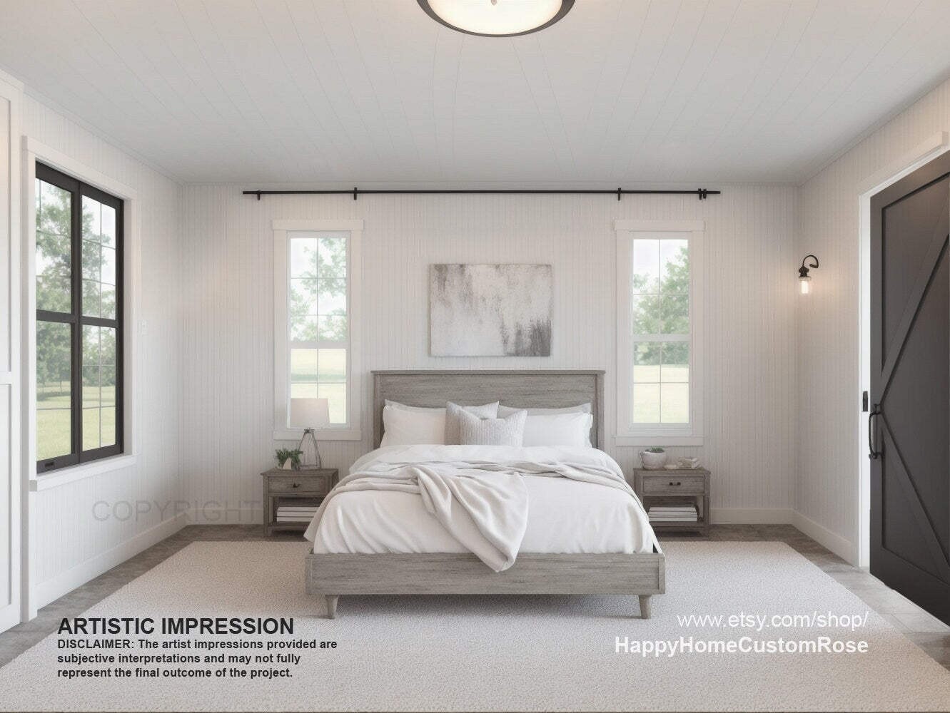 Cypress Barn Modern Ranch House – 82′ x 35′ House Plan Design – 3 Bed 2.5 Bath 1