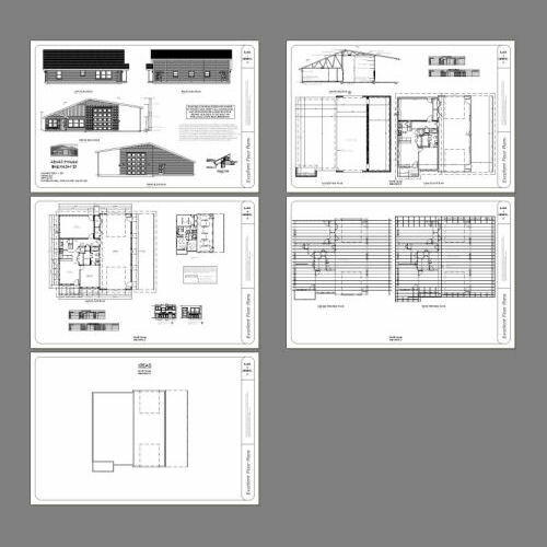 46×48 House – 1 Bedroom 1 Bath 1 RV – 1,157 sqft – PDF Floor Plan – Model 1D