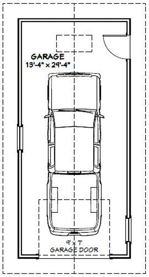 14×30 1-Car Garage — 420 sq ft — PDF Floor Plan — Model 1A