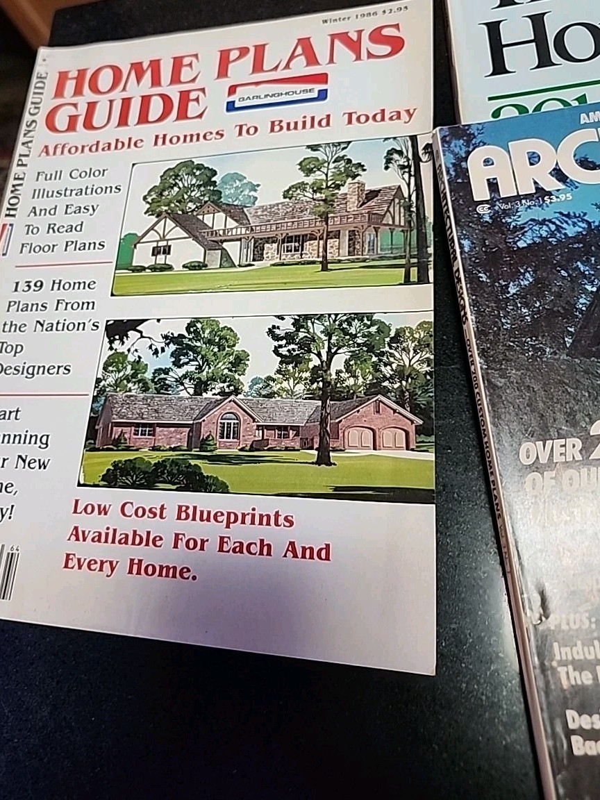 Vintage 1980s Home Plans & Design Magazines Lot Of 9 Plus 3 Brochures.