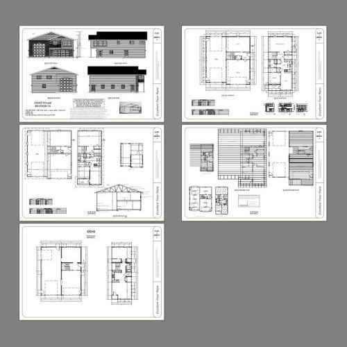 44×48 Apartment with 2-Car 1-RV Garage – PDF FloorPlan – 1,648 sqft – Model 1A