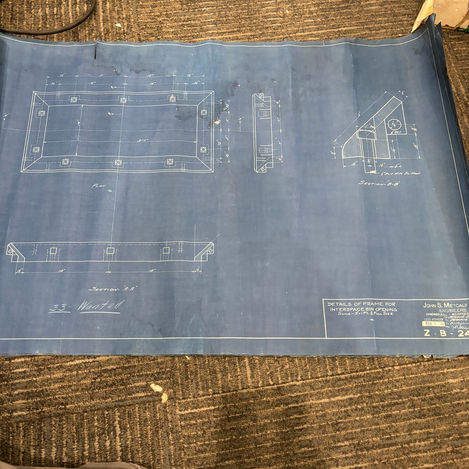 Vtg 1918 AT&SF Santa Fe Building Blueprints Railroad Memorabilia Kansas ~16 pgs
