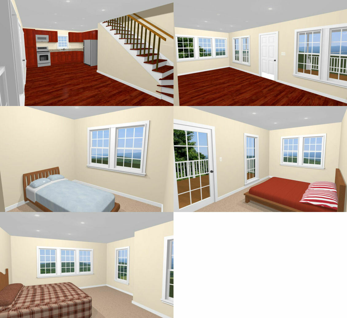 24×24 House — 3 Bedroom 3 Bath — 1,143 sq ft — PDF Floor Plan — Model 2