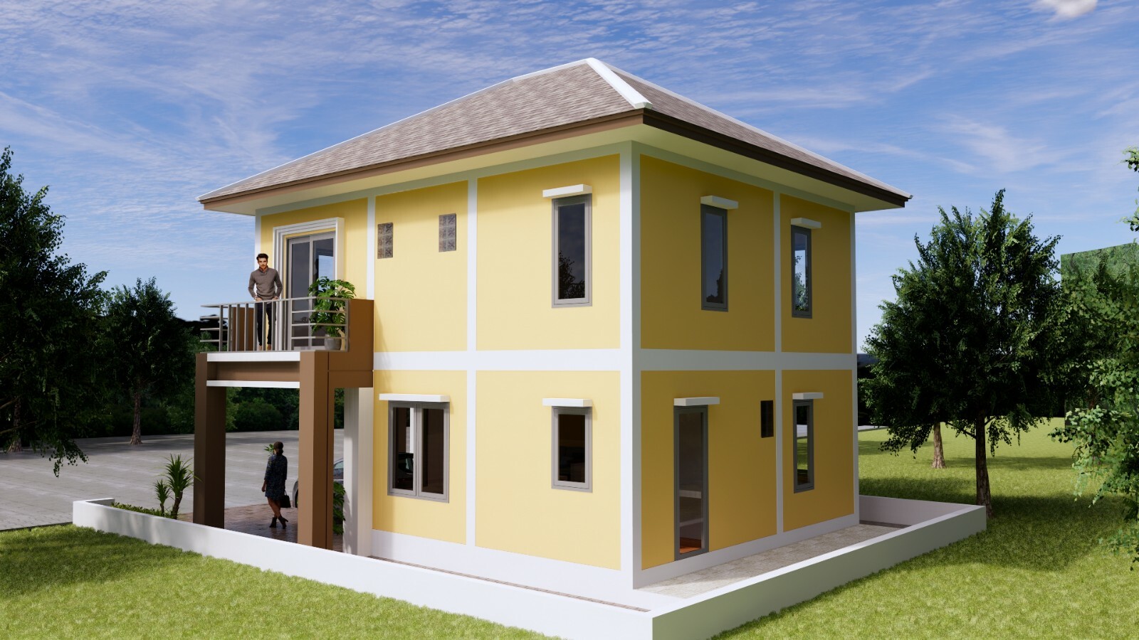 26×33 Feet House Design Plan 8×10 Meter 3 Beds 3 Baths Hip Roof (A4 Hard Copy)