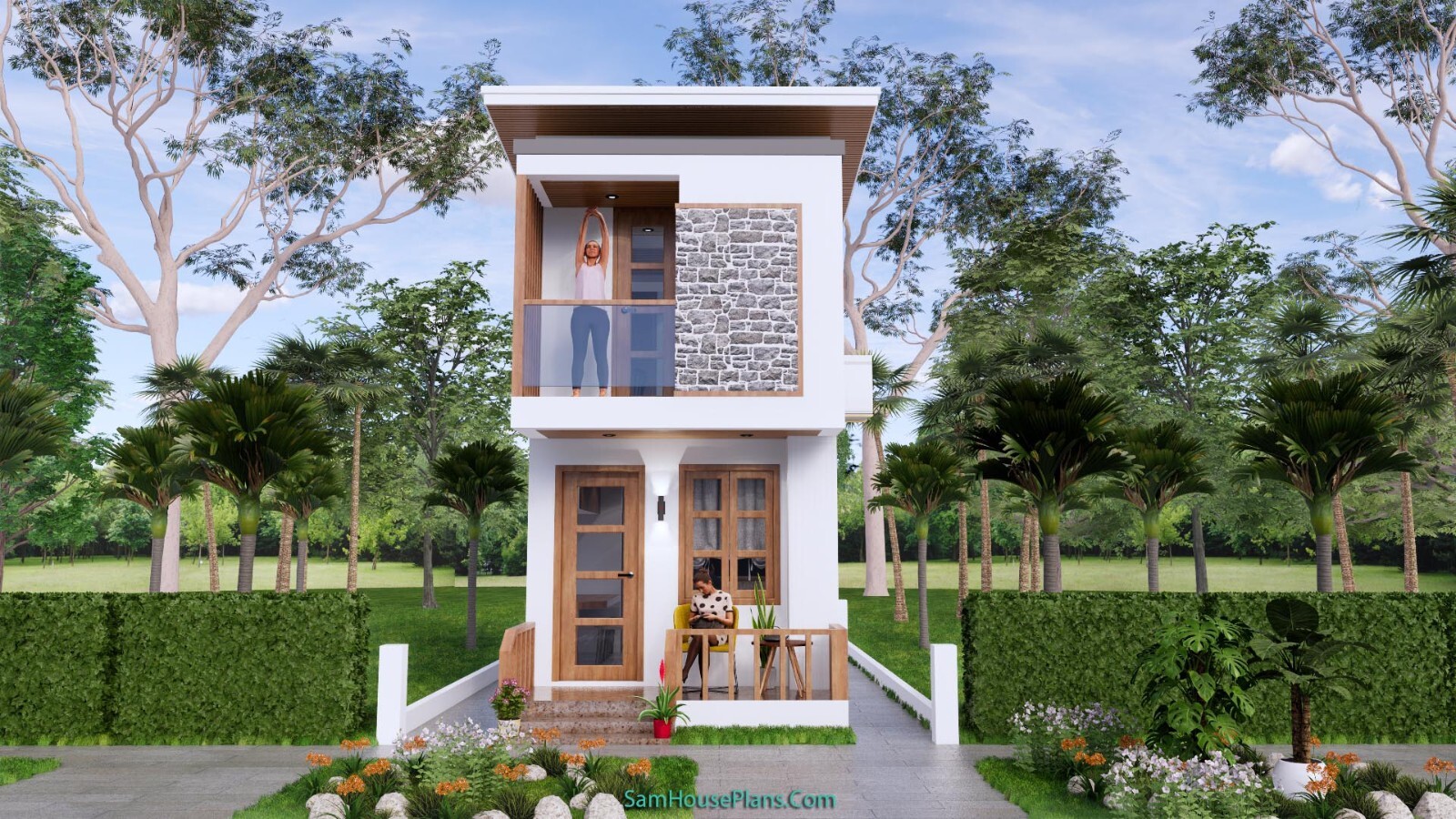 10×20 Feet Small House 3×6 Meter 1 Bed 2 Baths Shed Roof PDF Plan (A4 Hard Copy)