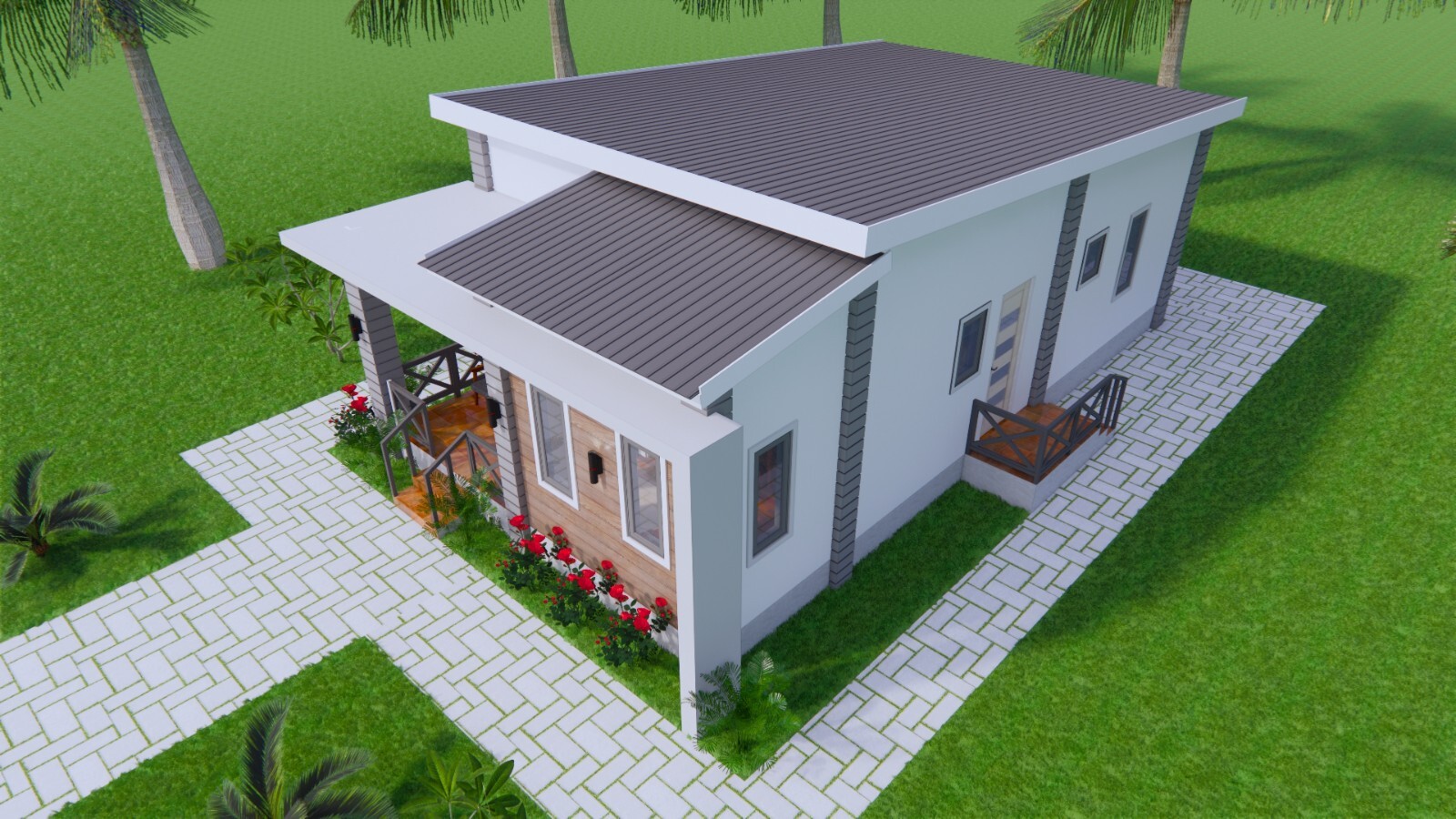 20×36 Feet Small House Design 6×11 Meter 3 Bed 2 Bath Shed Roof (A4 Hard Copy)