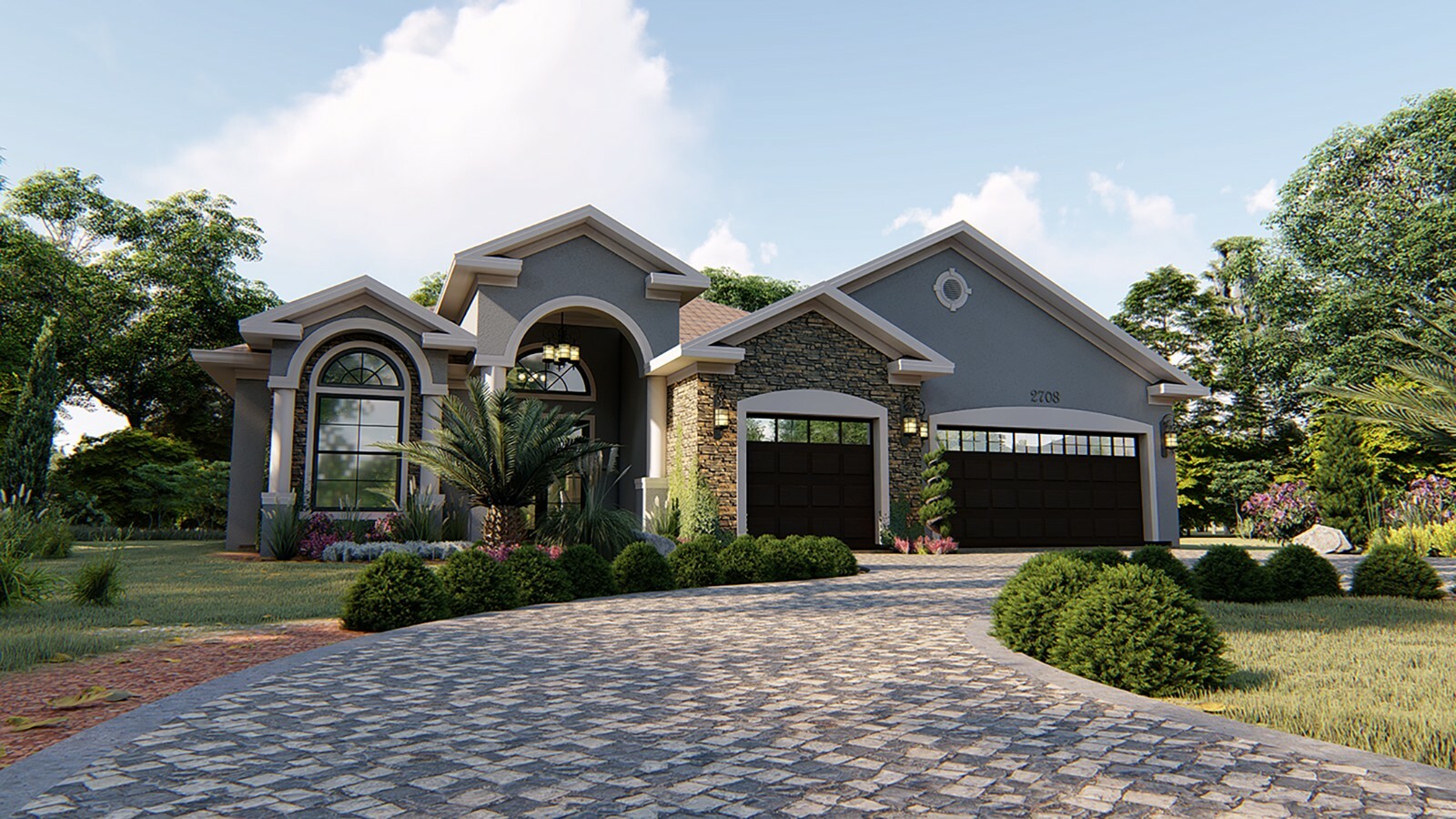 CADFILE BLUEPRINTS MEDITERRANEAN HOUSE PLAN ARCHUP #106M