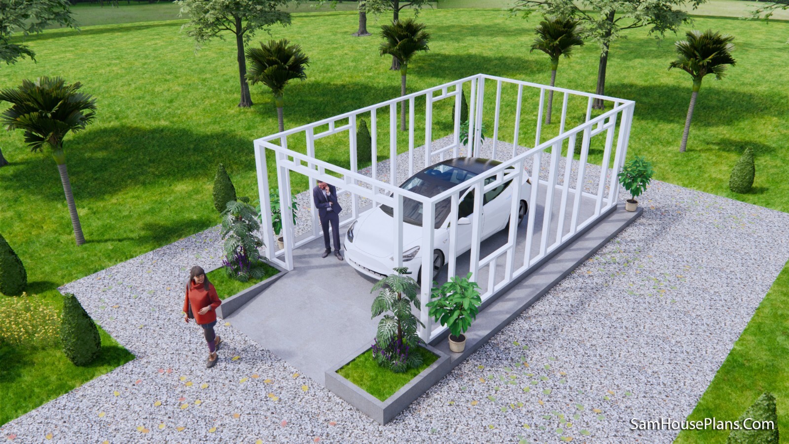 13×23 Feet 4×7 Meter 1 Car Garage Gable Roof Shed Plan PDF Plans (A4 Hard Copy)