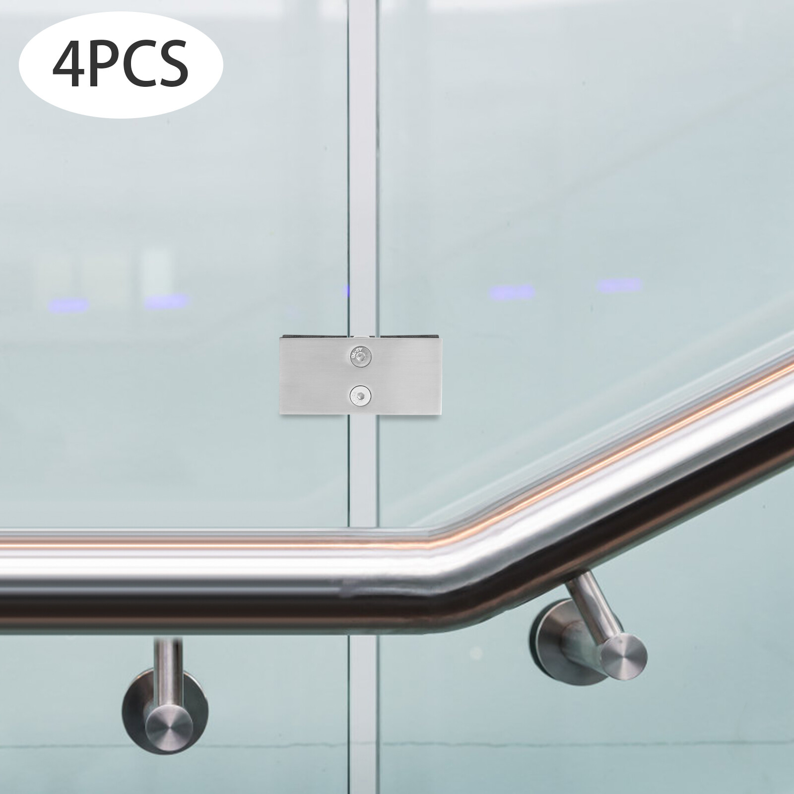 180 Degree Stainless Steel Glass Clamp, 4pcs Clamp Bracket for 8-12mm Thickness