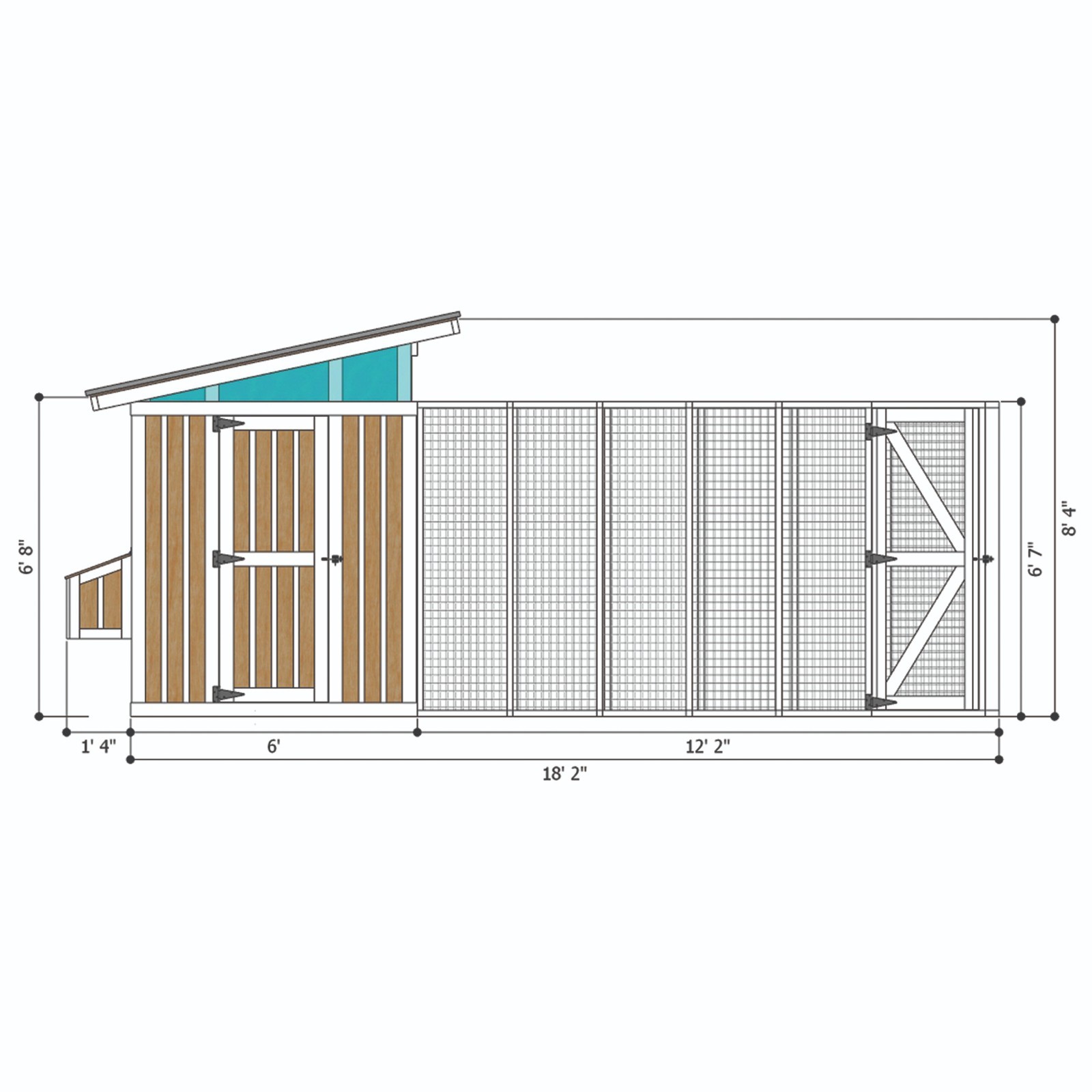 8×18 chicken coop building plans – Digital Download – No physical item