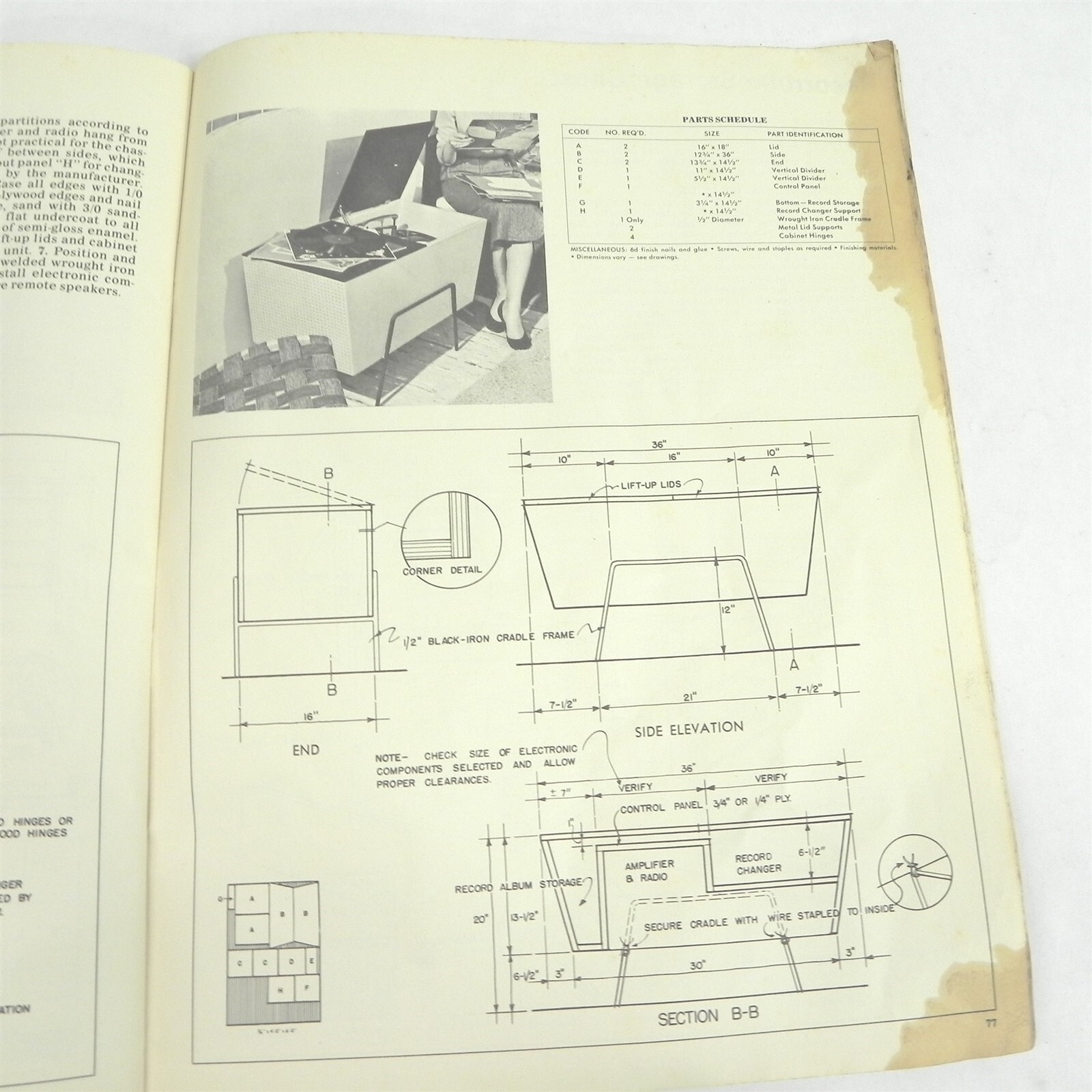 VINTAGE 1960S CRAFTSMAN PLYWOOD HOME STORAGE PLANS BOOK HEAVILY USED