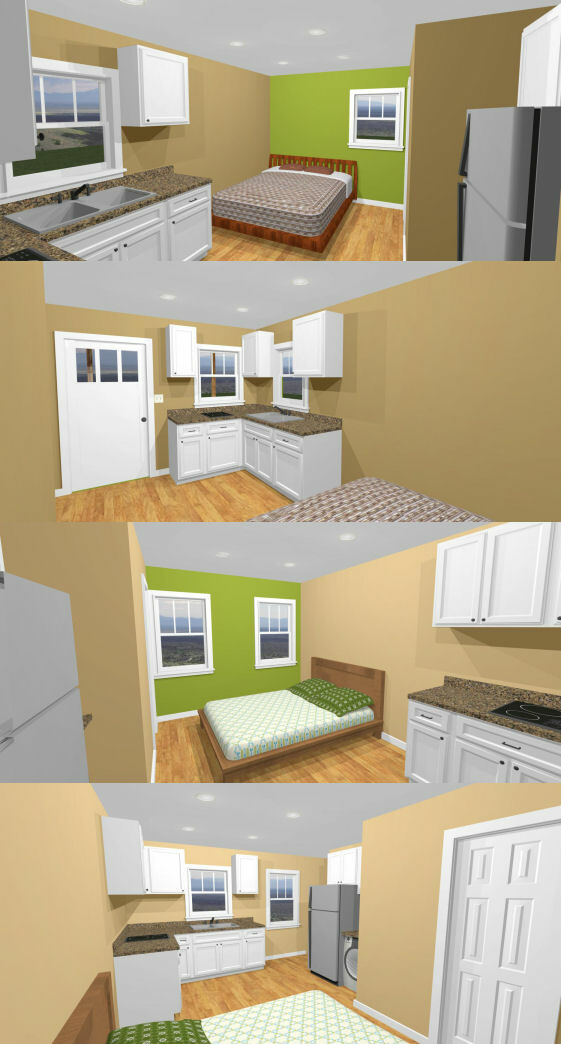 16×16 Tiny Duplex — 441 sq ft — PDF Floor Plan — Model 23C