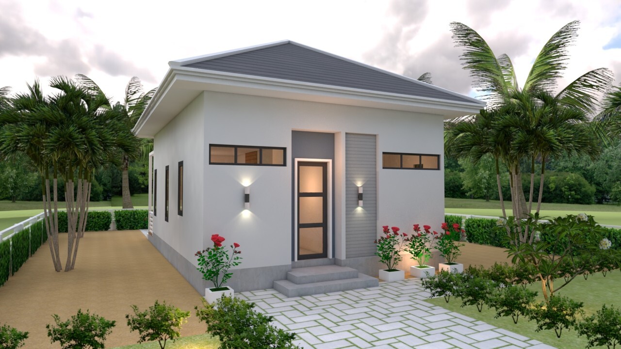 20×26 Feet Tiny House Plans 6×8 Meter 1 Bed 1 Bath Hip Roof (A4 Hard Copy)