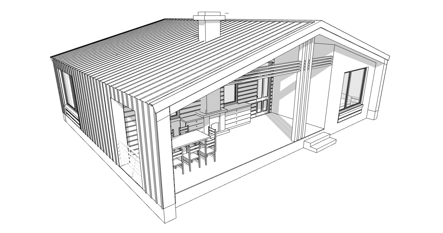 41’x41’ 3 Beds, 1.5 Baths Charming Barnhouse Architectural Plans PDF Download.