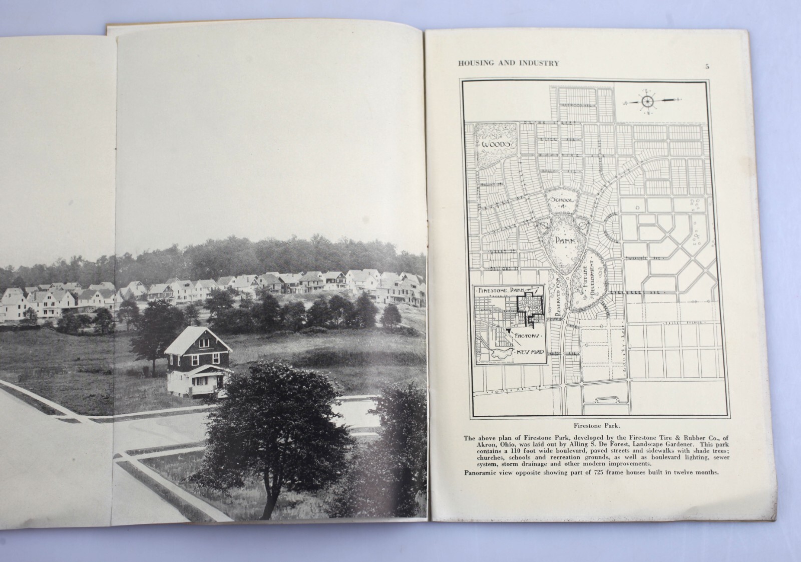 1918 Housing and Industry Booklet Planned Communities Firestone Park Akron Ohio