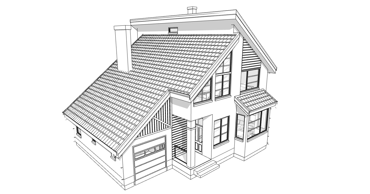 45’x52’ 3 Bed, 2 Bath Modern Cottage Architectural Build Plans PDF Download.