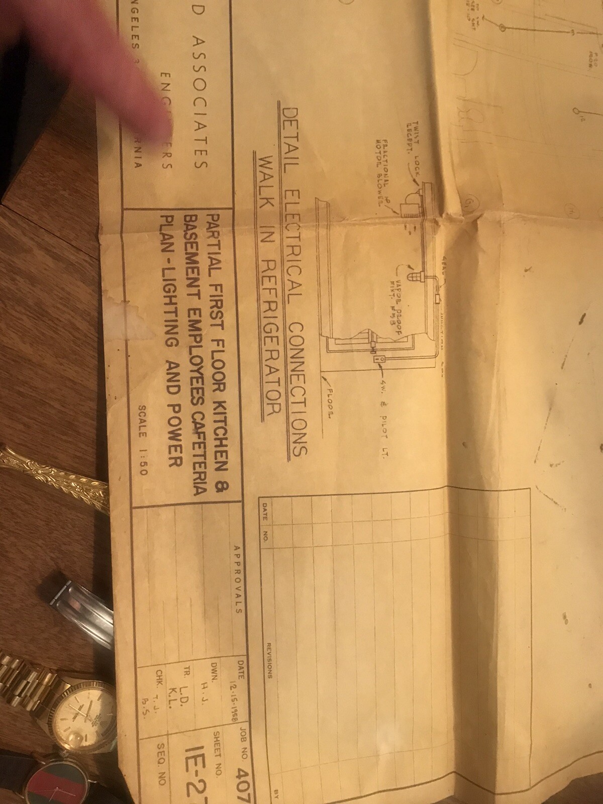 1957 Hilton Hotel Kitchen/employee Cafeteria Building Plans And Blueprints
