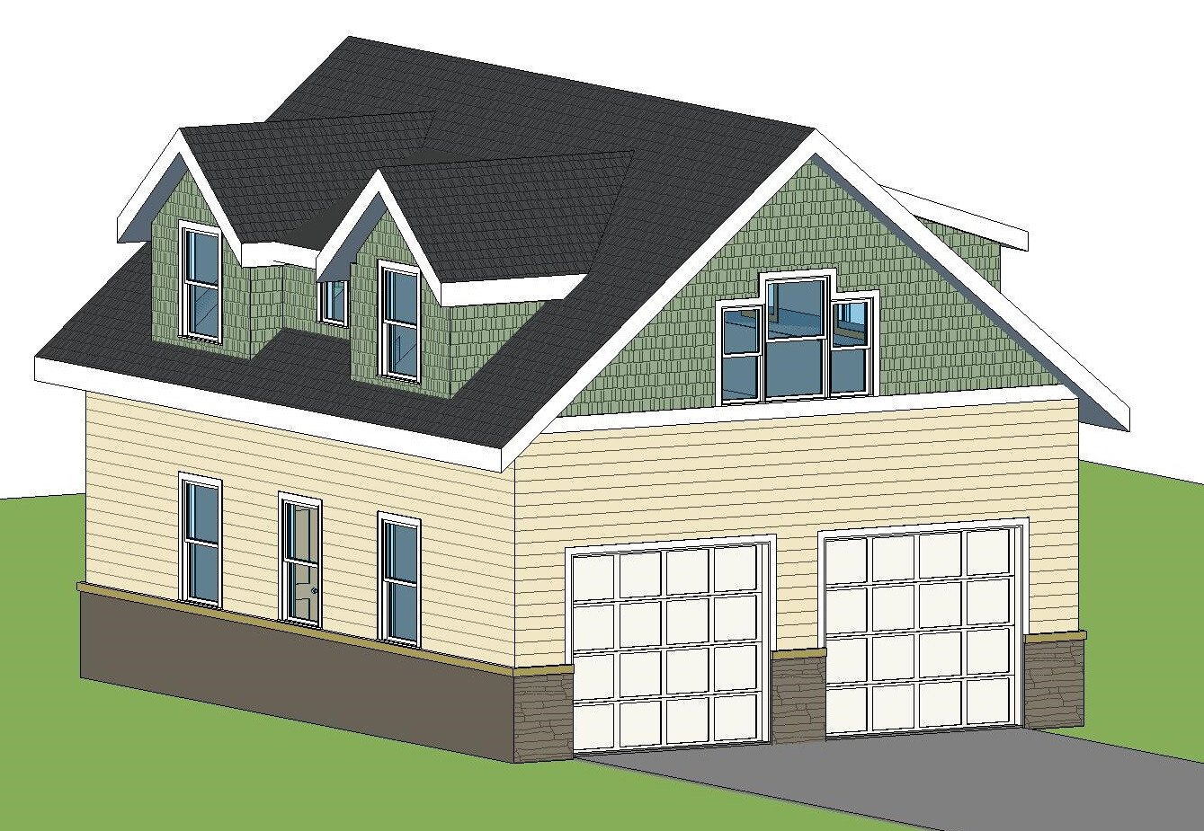 Custom Garage with Loft Building Plans Blueprints 1,662 sq ft PDF files