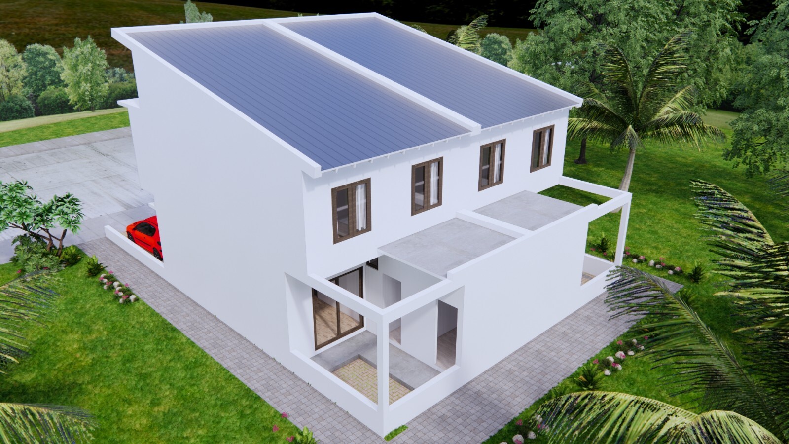 20×59 House Design Plan 6×18 Meter 4 Beds 5 Baths PDF (A4 Printed Plans)
