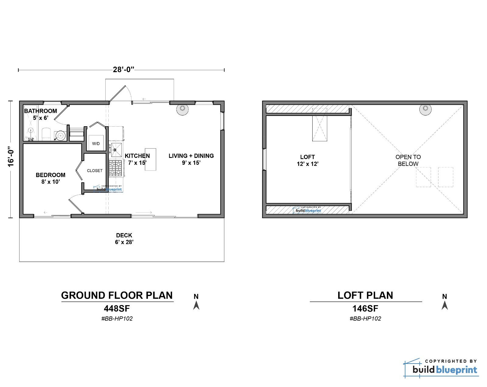 16′ x 28′ Modern Barn House Architectural Plans – PDF Download