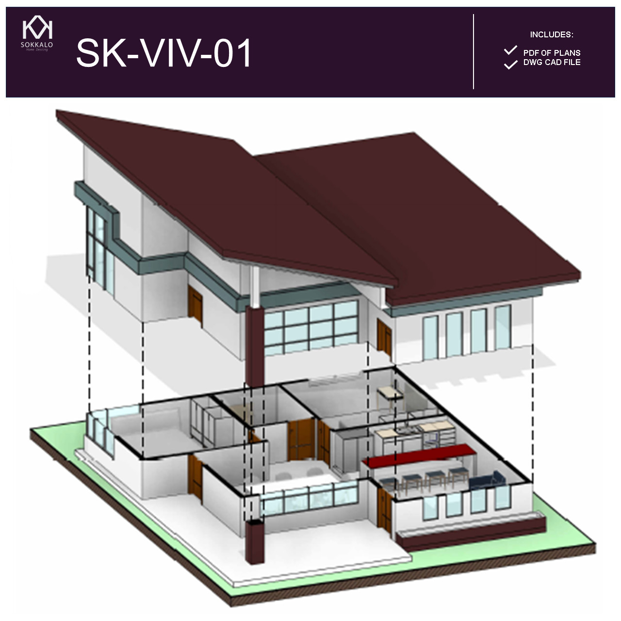 383 3/4″ x 448-3/4″ (09.75X11.40 m) A Frame Modern House – Plan Blueprint PDF