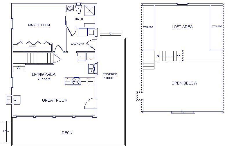 Cabin w/Loft 24×32 Plans Package, Blueprints & Material List