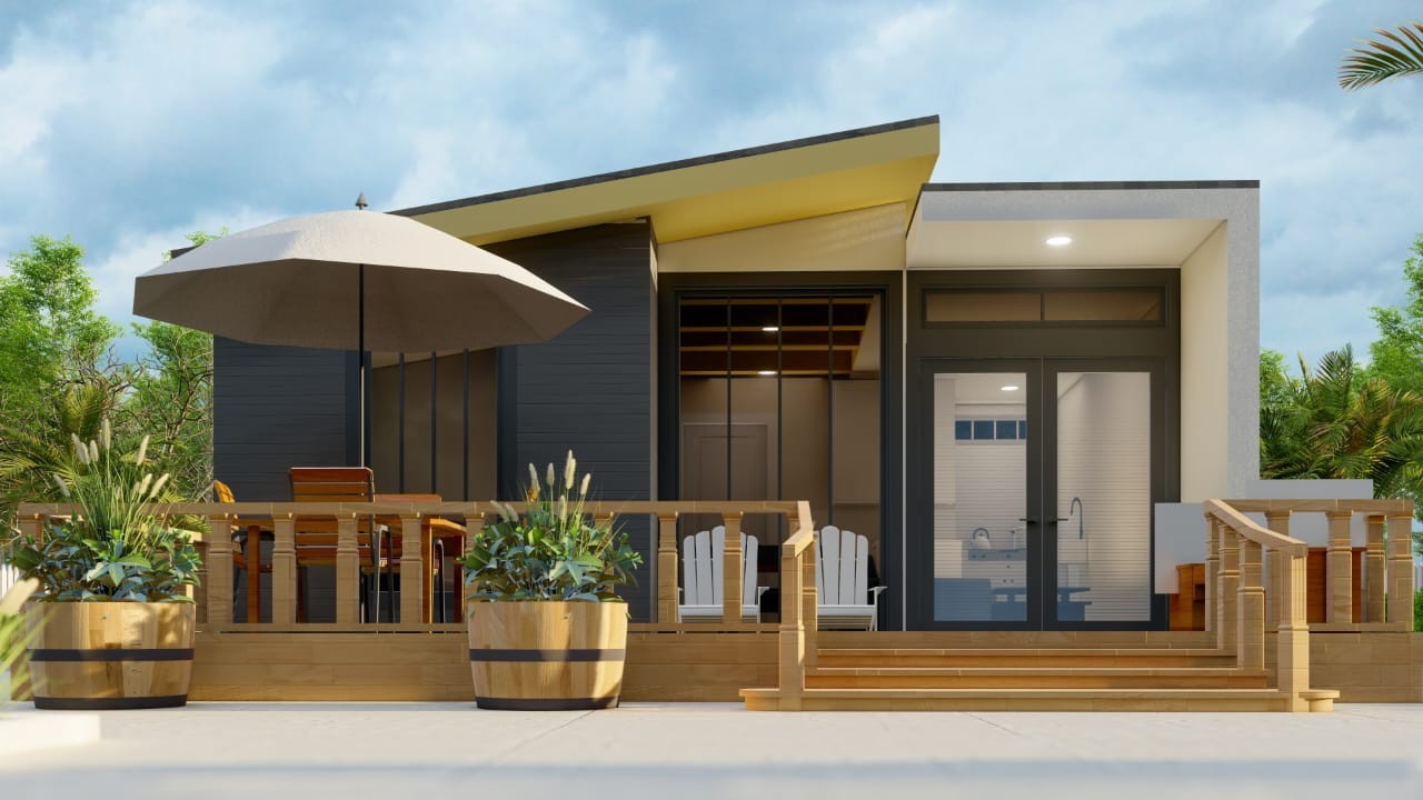 6x5m Tiny Home Plans – 2 Bedrooms, Washroom, Living Room, Mini Kitchen Design