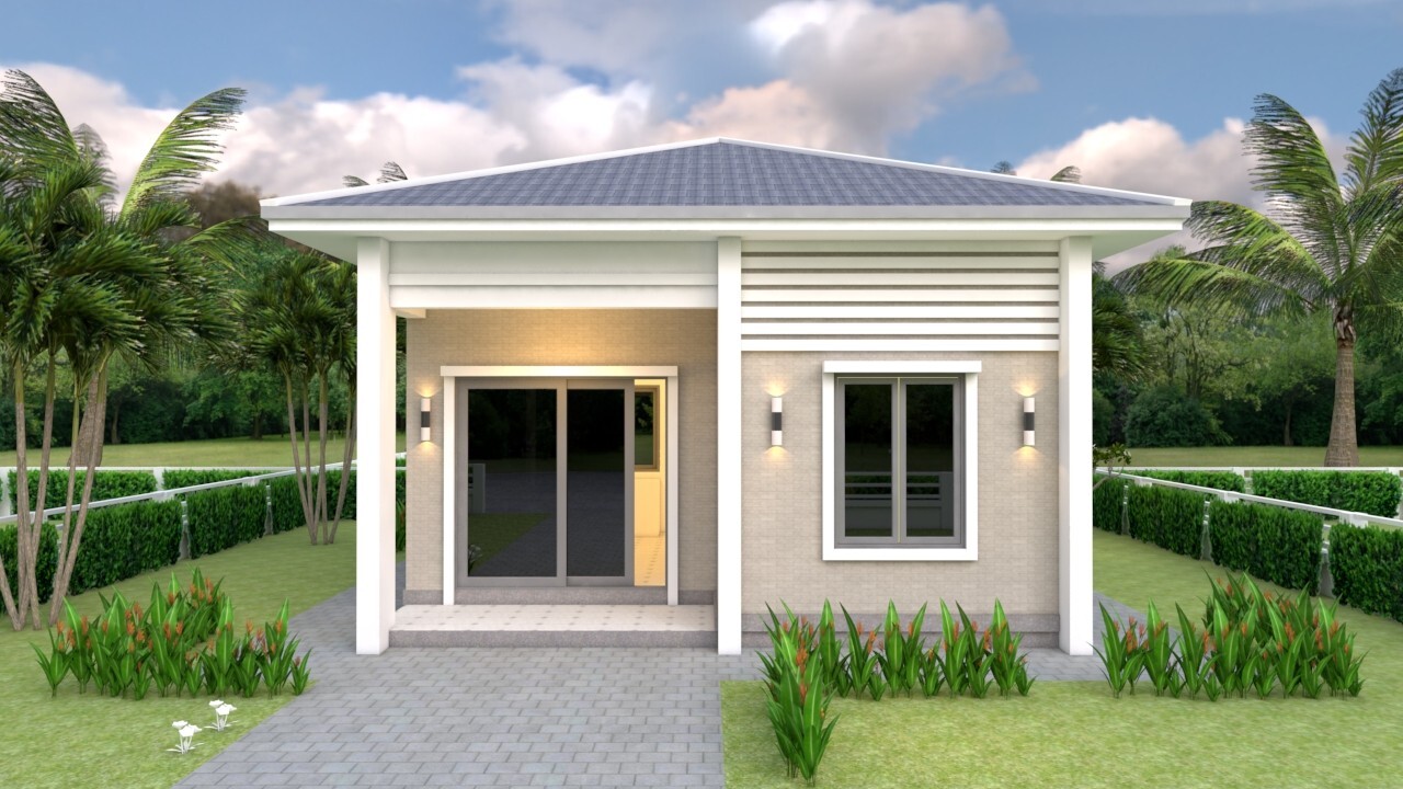 21×21 Feet Tiny House Plans 6.5×6.5 Meter 1 Bed 1 Bath Hip Roof (A4 Hard Copy)
